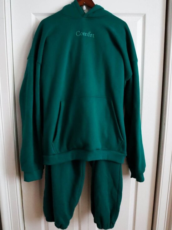 Comfrt Pants - Cmfrt Hoodie Sweatshirt & Sweatpants Signature Fit Teal Sz 3x Unisex Relaxed Fit